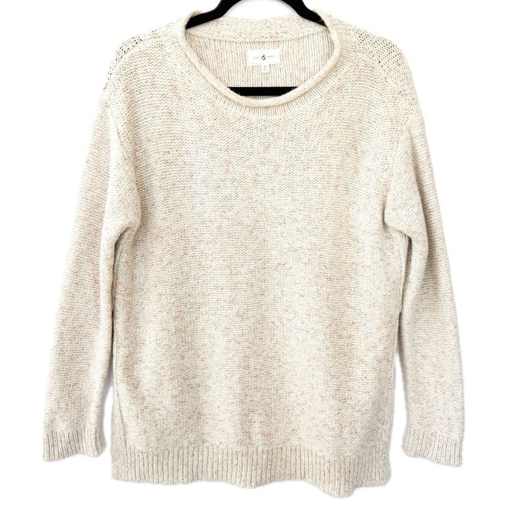 Lou & Grey Confetti Oatmeal Multi Colored Sweater Small